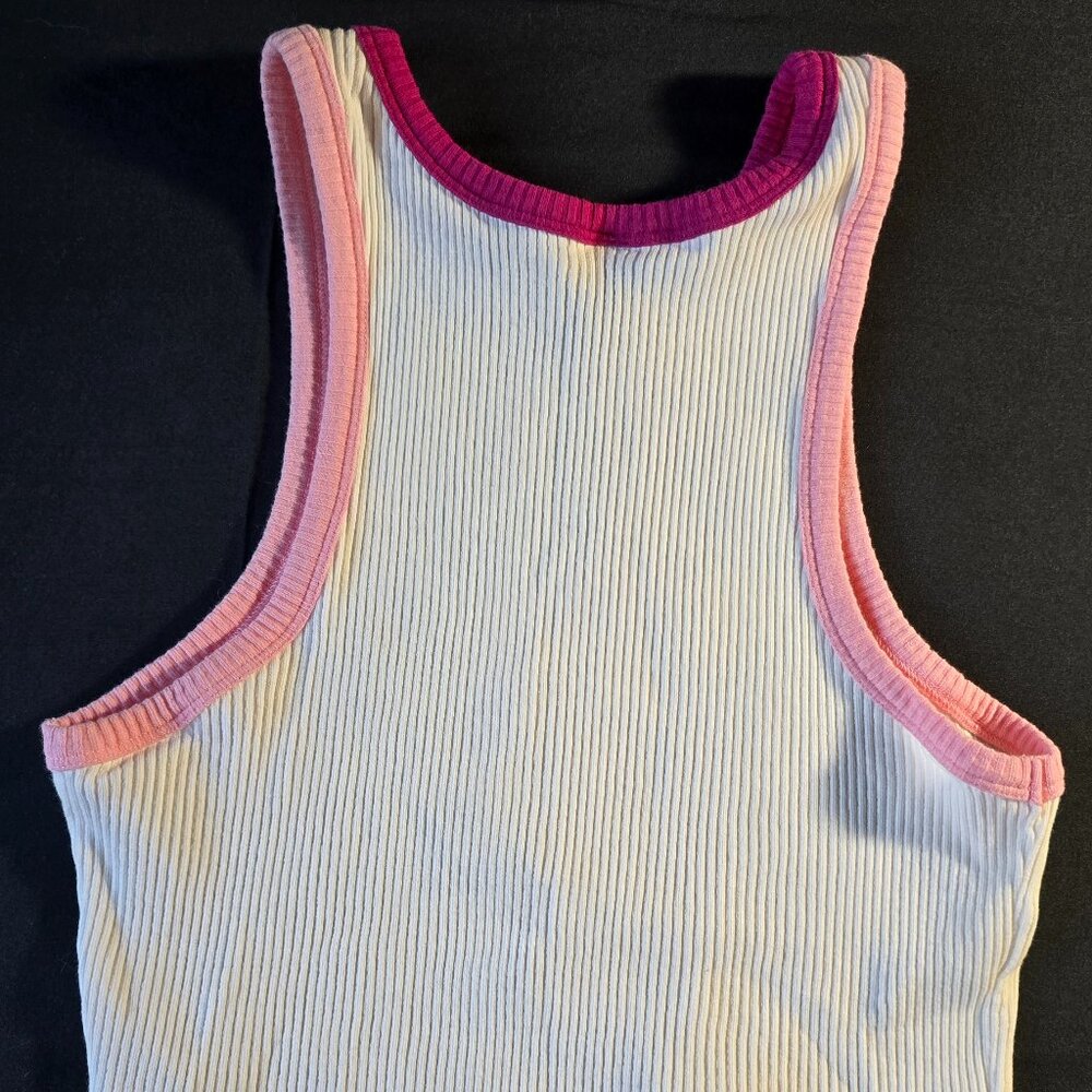 Wild Fable White And Pink Cropped Tank Top Size Medium Womens And Juniors